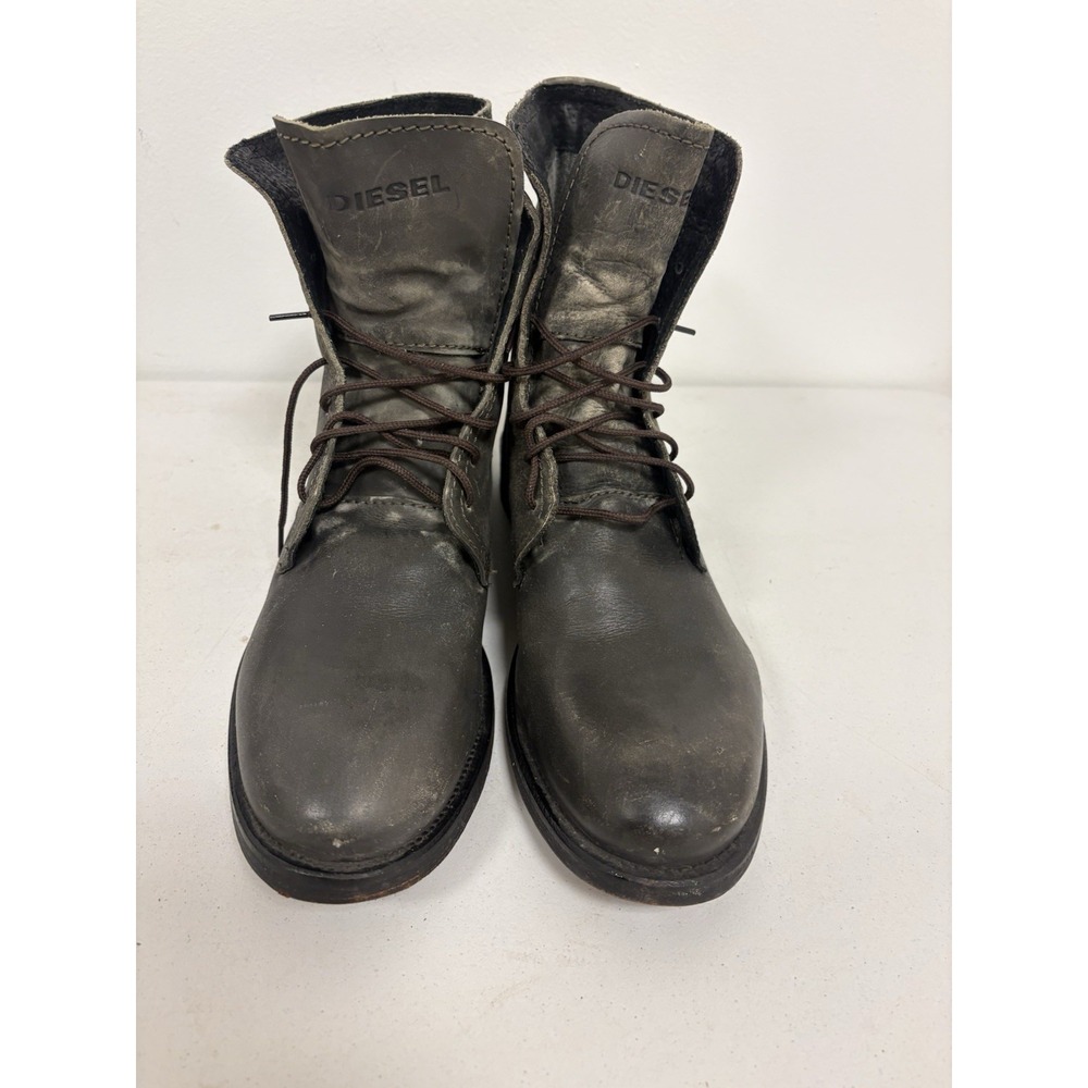 Vintage Y2K Distressed Gray Diesel Boots - Size 40.5/10 Women's US